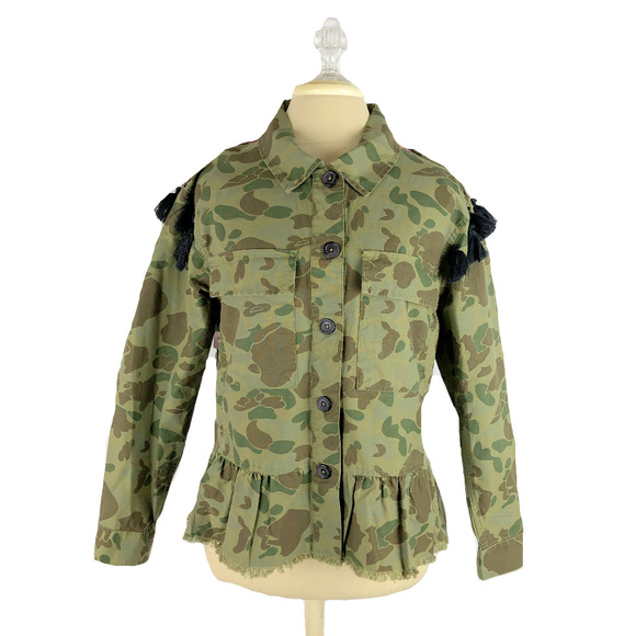 Coffee Shop Camo Floral Embroidered Tassel Jacket - Picture 4 of 8